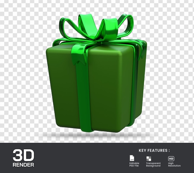 3d render icono de caja de regalo aislado Adecuado para comercio electrónico o ilustración promocional de regalo de compras