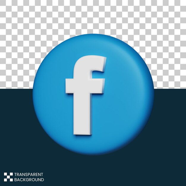 3d render icono de facebook de redes sociales