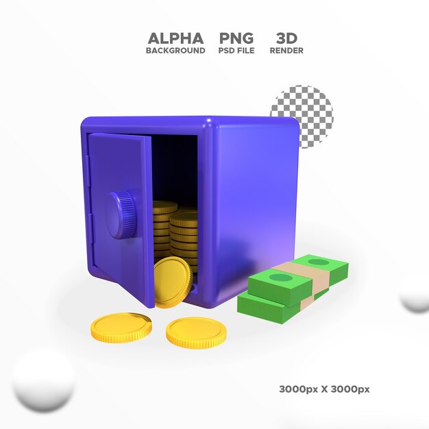 3d render icono de guardar dinero para diseño ilustración objeto aislado