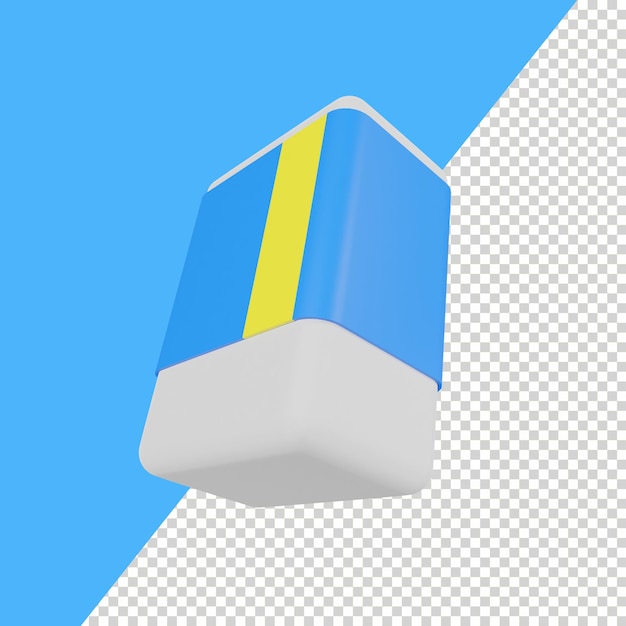 3d render icono de interfaz de usuario de borrador simple aislado