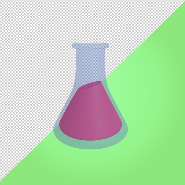 PSD 3d render icono médico botella química