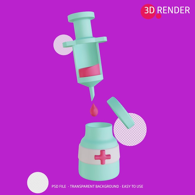 3D render icono médico