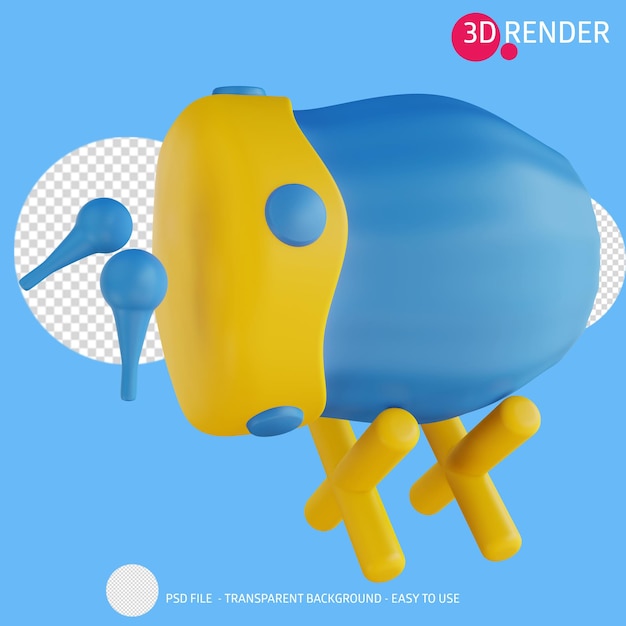 3d render icono mezquita tambor