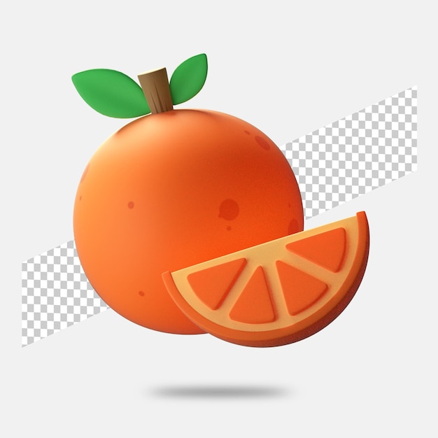 3d render icono naranja aislado