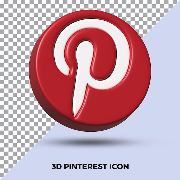 PSD 3d render icono de pinterest aislado