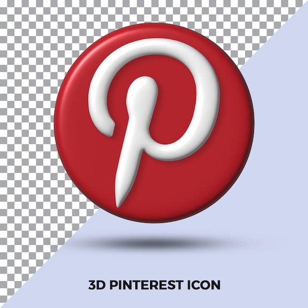 PSD 3d render icono de pinterest aislado