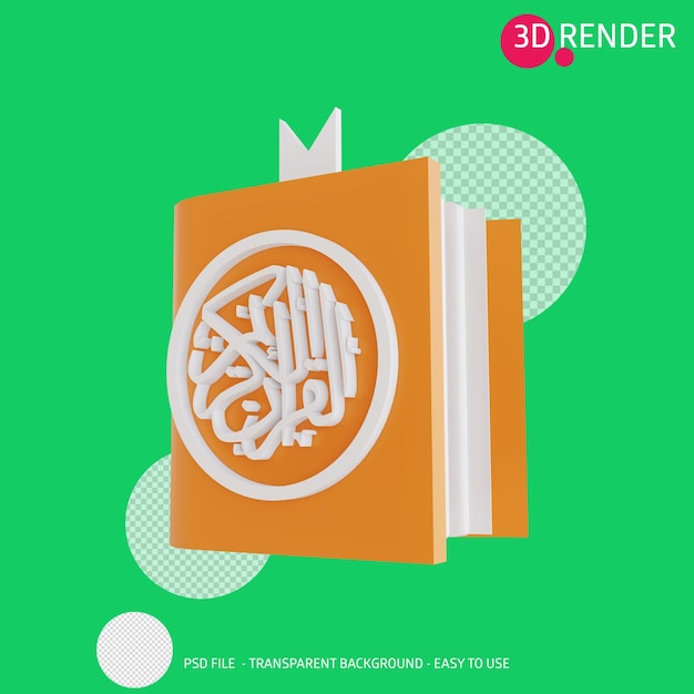 PSD 3d render icono qoran