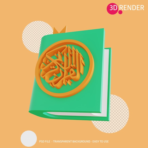 PSD 3d render icono qoran