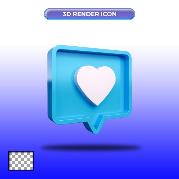 3d render icono de signo de amor para composision