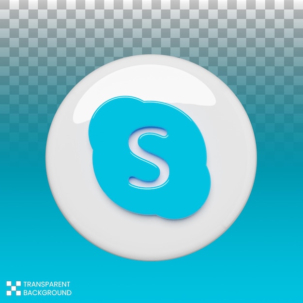 PSD 3d render icono de skype de redes sociales