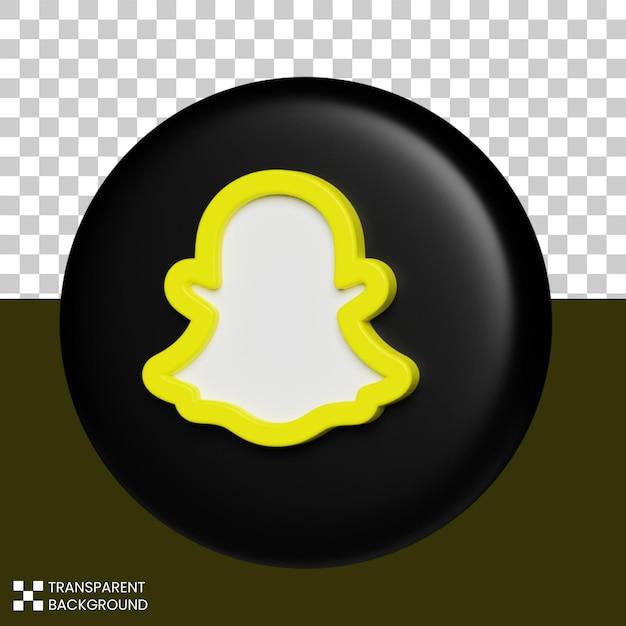 PSD 3d render icono de snapchat de redes sociales