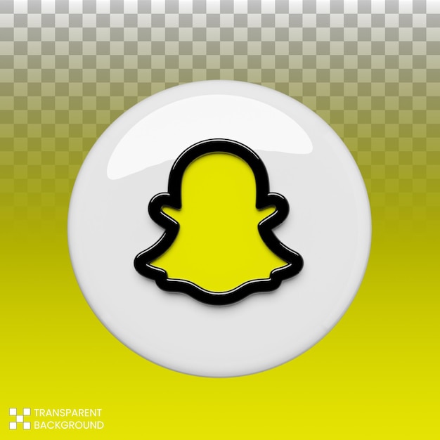 3d render icono de snapchat de redes sociales