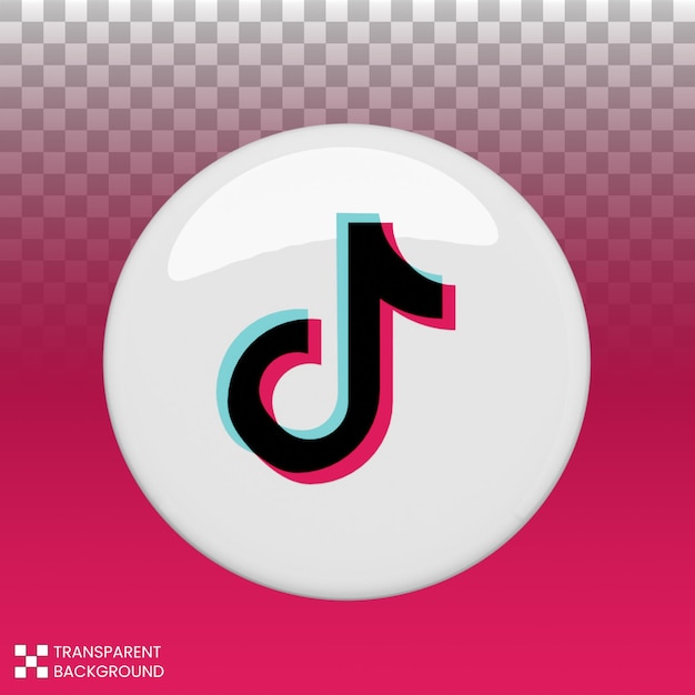 PSD 3d render icono de tiktok de redes sociales