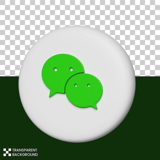 PSD 3d render icono de wechat de redes sociales