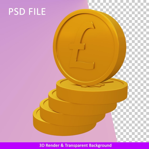 3d render illustration coins