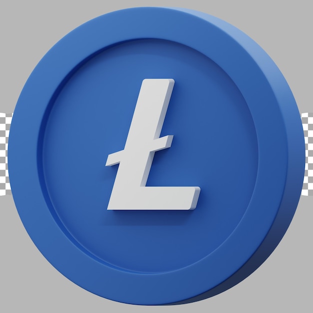 3D-Render-Illustration des Krypto-Logos Litecoin