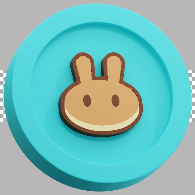 3D-Render-Illustration des Krypto-Logos Pancake-Swap