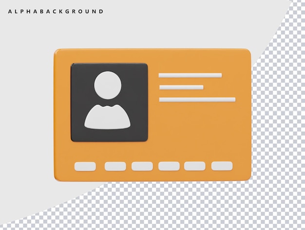 3D-Render-Illustration des Visitenkarten-Symbols