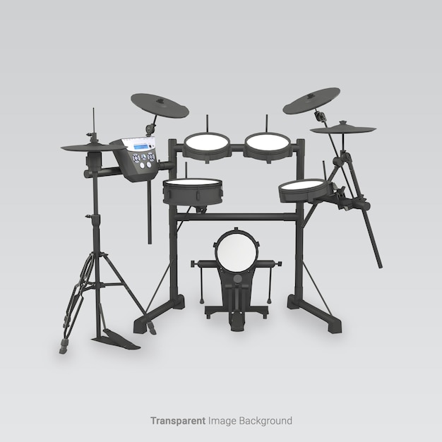 PSD 3d-render-illustration elektronische trommeln mit einem isolierten transparenten bildhintergrund