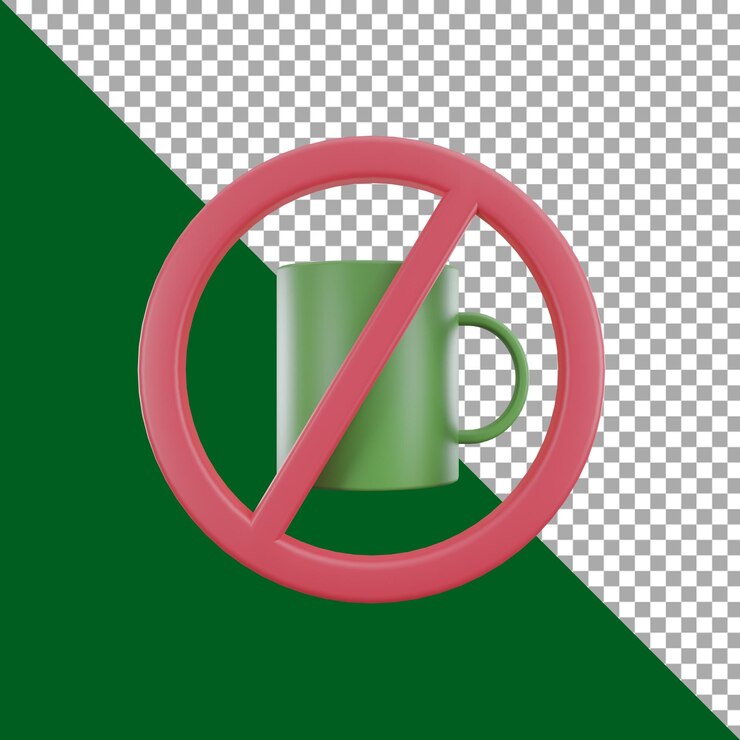 PSD 3d render illustration forbidden to drink
