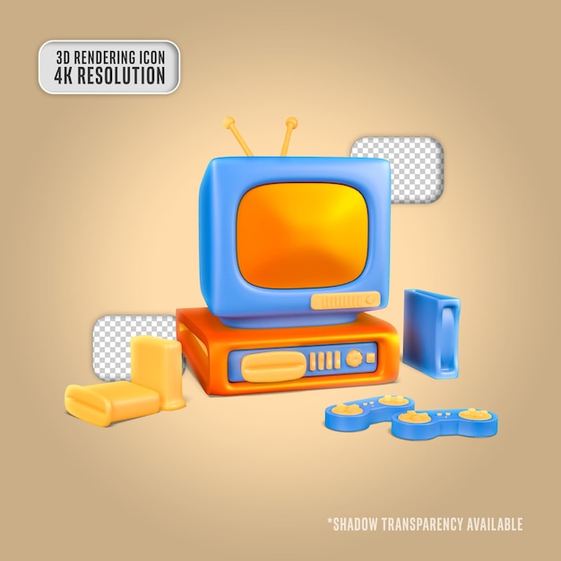 3d render illustration game console isolated icon