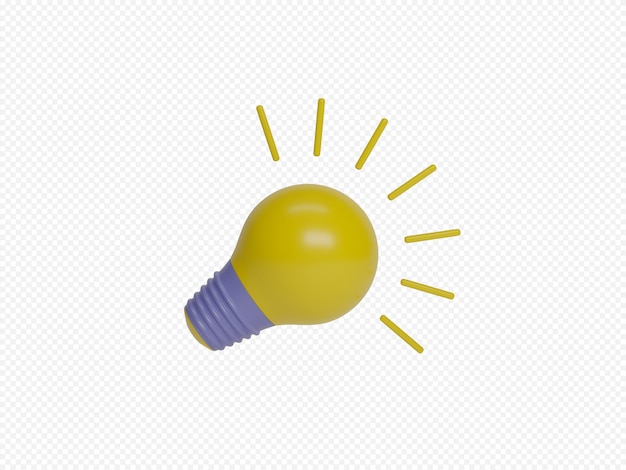 3d render illustration led light bulb with transparent background