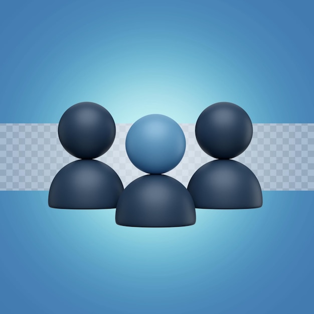 3D-Render-Illustration Leiter mit Arbeitsteam
