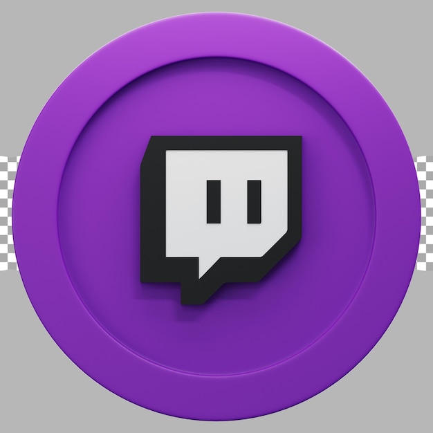 3d render illustration media social logo twitch