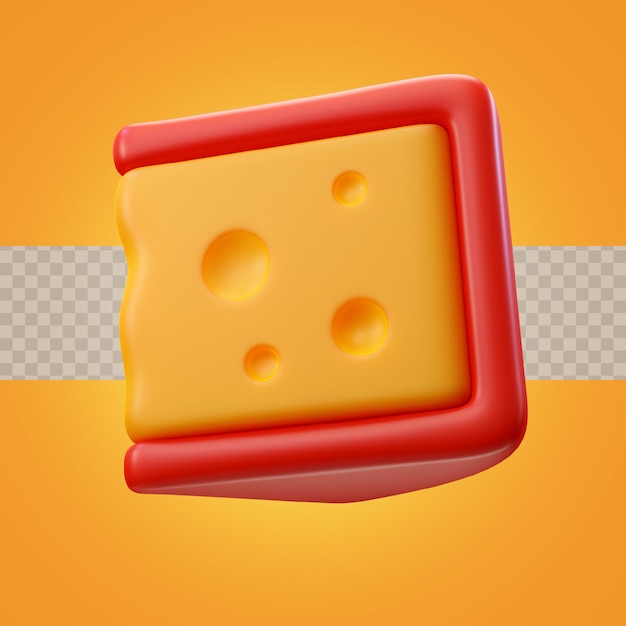3D Render Illustration morceau de fromage