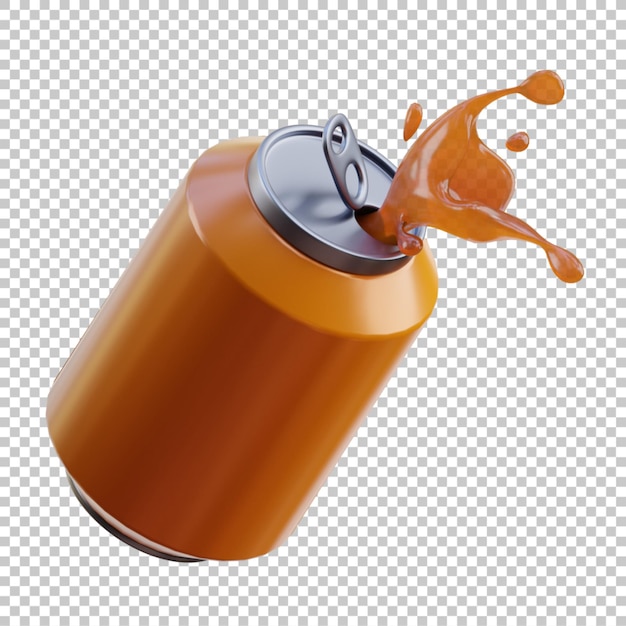 3d render illustration orange softdrink isoliert premium psd