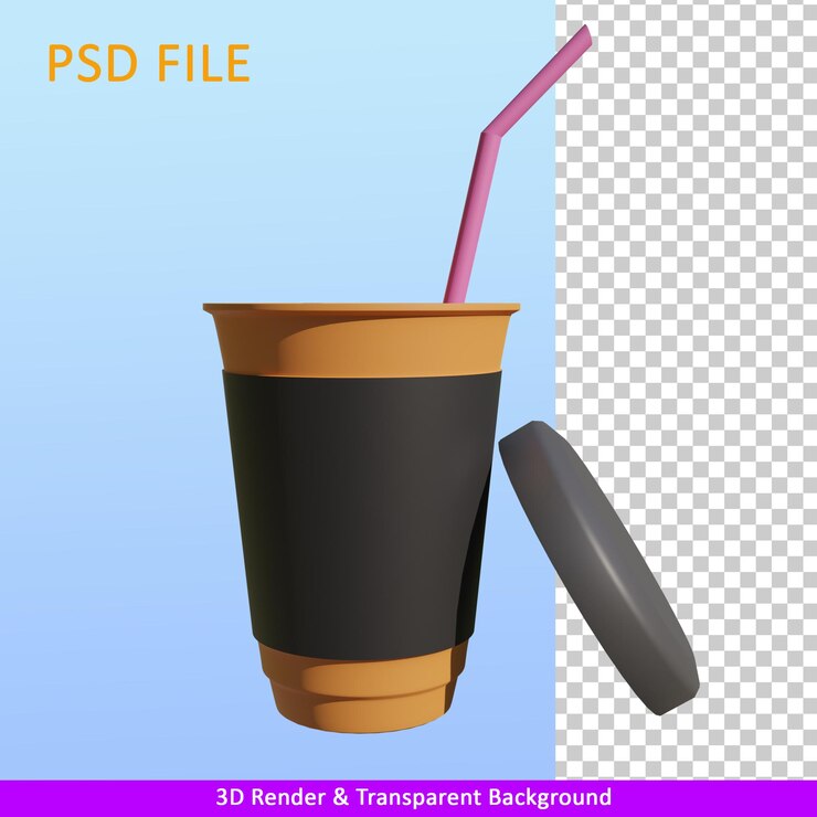 3d render illustration plastic glass with cap