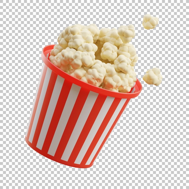 3D-Render-Illustration Popcorn isoliert Premium-PSD