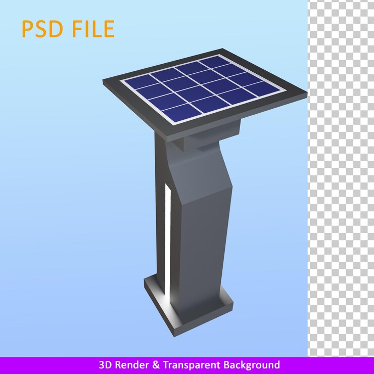 3d render illustration solar garden light