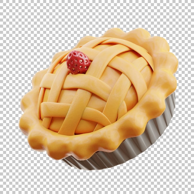 3D-Render-Illustration süßer Erdbeerkuchen isoliert Premium-PSD