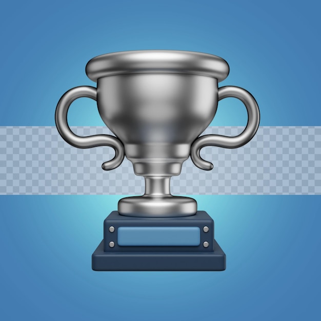 3d Render Illustration trophée d'argent avec base