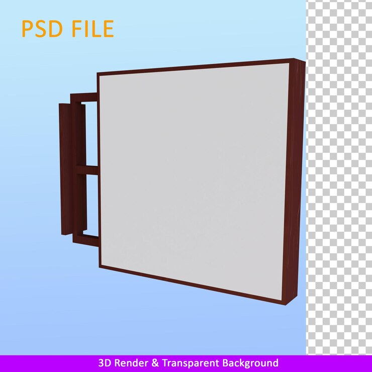 3d render illustration wall sign board