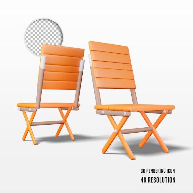 3D-Render-Illustrationsstuhl mit isoliertem Symbol