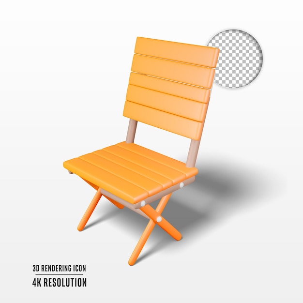 3D-Render-Illustrationsstuhl mit isoliertem Symbol