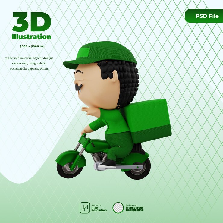 PSD 3d render ilustração de correio bonito