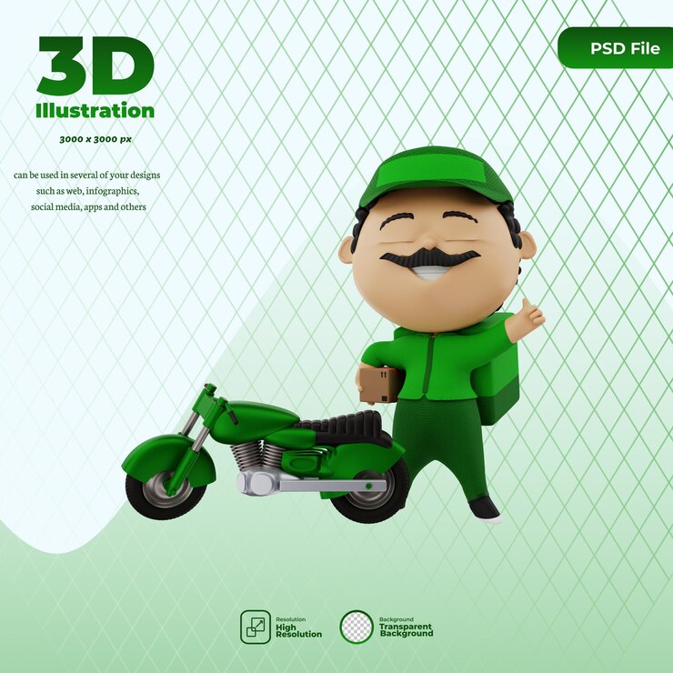 PSD 3d render ilustração de correio bonito