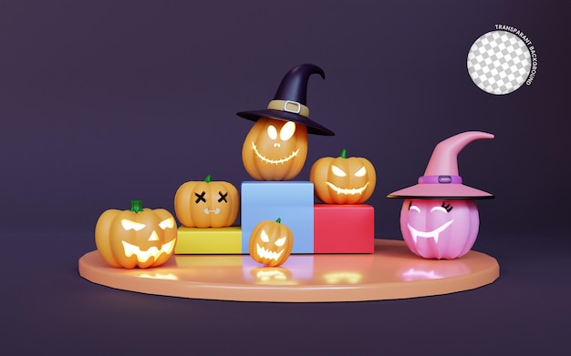 PSD 3d render ilustração de halloween