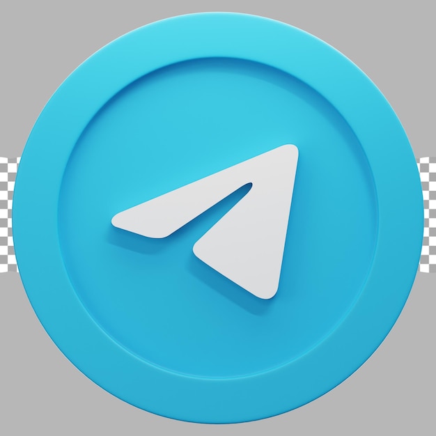 3d render ilustração mídia social logo telegrama