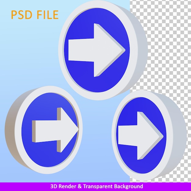 PSD 3d render ilustração sinal de trânsito