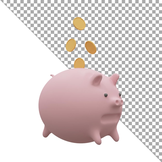 3D Render ilustración alcancía