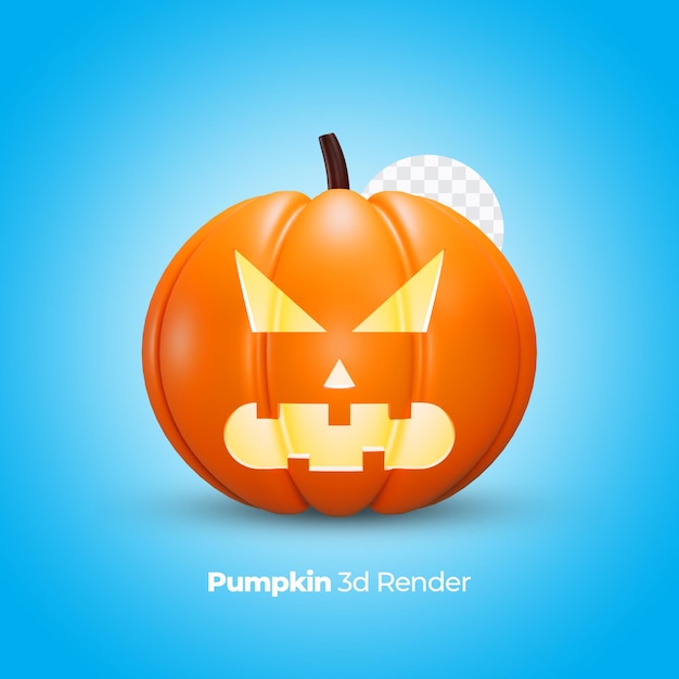 PSD 3d render ilustración calabaza halloween activo