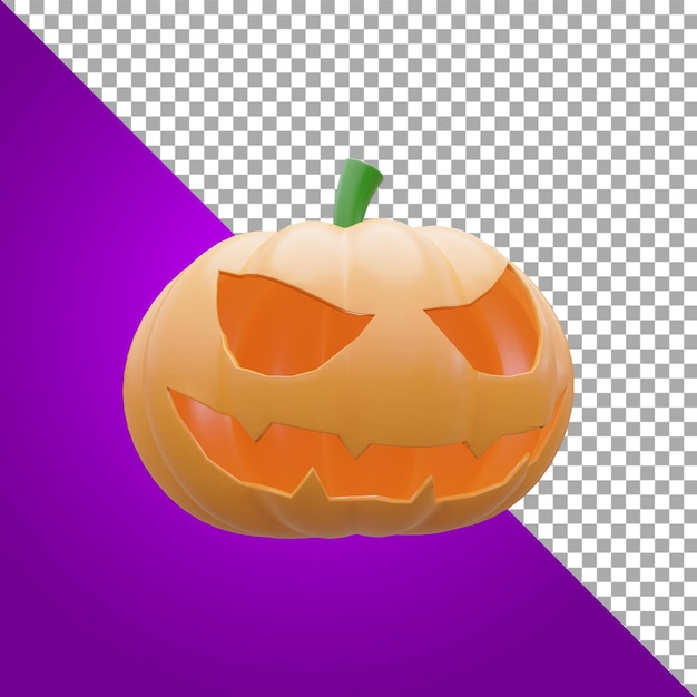 PSD 3d render ilustración calabaza halloween