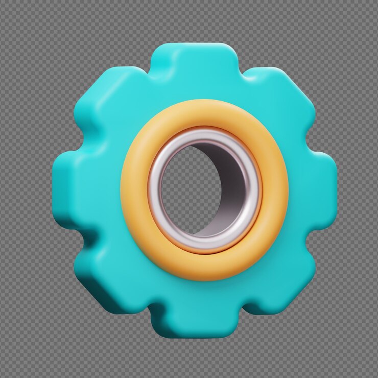 PSD 3d render ilustración de configuración con fondo transparente