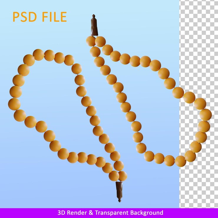 3D Render ilustración cuentas de oración