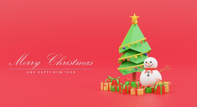 3d render ilustración fondo regalo de navidad