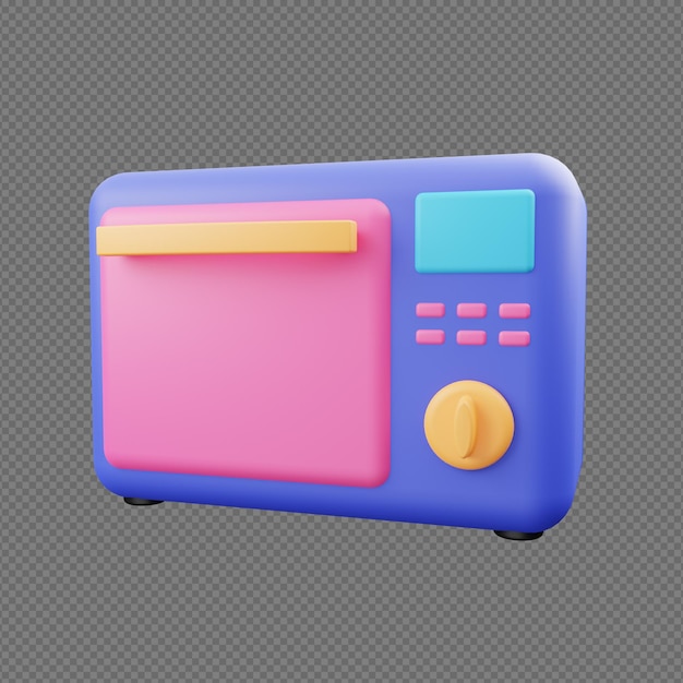 3D Render ilustración de horno con fondo transparente